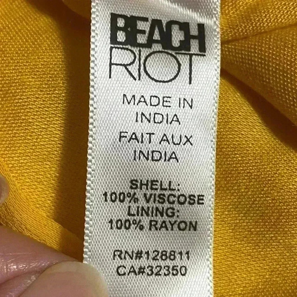 Beach Riot Top XS Yellow Boho Daisy Exposed Ruffle Tiered Off-The-Shoulder NWT - Picture 5 of 6